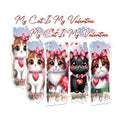 (2 Pack) Cute Cat Valentine Stickers - My Cat is My Valentine Stickers - Adorable Cat Lover Stickers - 5" On Longest Side - Sticks to Any Smooth Flat Surface - Made in USA - BMCS2583