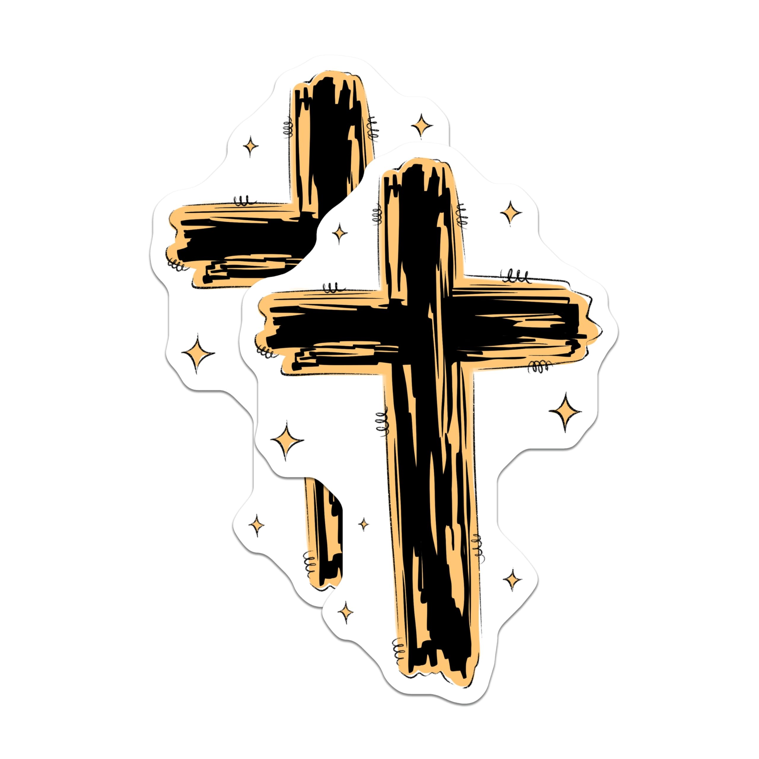 (2 Pack) Christian Cross Magnets - Religious Faith Symbol Decor - Inspirational Spiritual Art - Everyday Devotion Display - 5 Inches On Longest Side - Thick Durable Magnet - Made in USA - MAG24624
