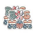 (2 Pack) Dog Mom Stickers - American Flag Decals - Patriotic Dog Owner Stickers - 5" On Longest Side - Sticks to Smooth Flat Surfaces - Made in USA - BMCS6038