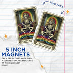 (2 Pack) Unity Queen Tarot Card Magnets - Rainbow Pride - Skeleton Art Magnets - 5" On Longest Side - for Cars, Fridges, Toolboxes - Made in USA - MAG4529