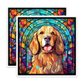 (2 Pack) Golden Retriever Magnets - Stained Glass Dog Art - Fridge Lockers Home Decor - 5" On Longest Side - Premium Magnet - for Cars, Refrigerators, Toolboxes, Lockers - Made in USA - MAG14972