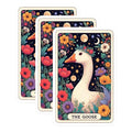 (3 Pack) Goose Decals - Floral Goose Laptop Sticker - Tarot Card Decor - 3 Inches On Longest Side - Easy Peel & Apply - Made in USA - 3MCS4185