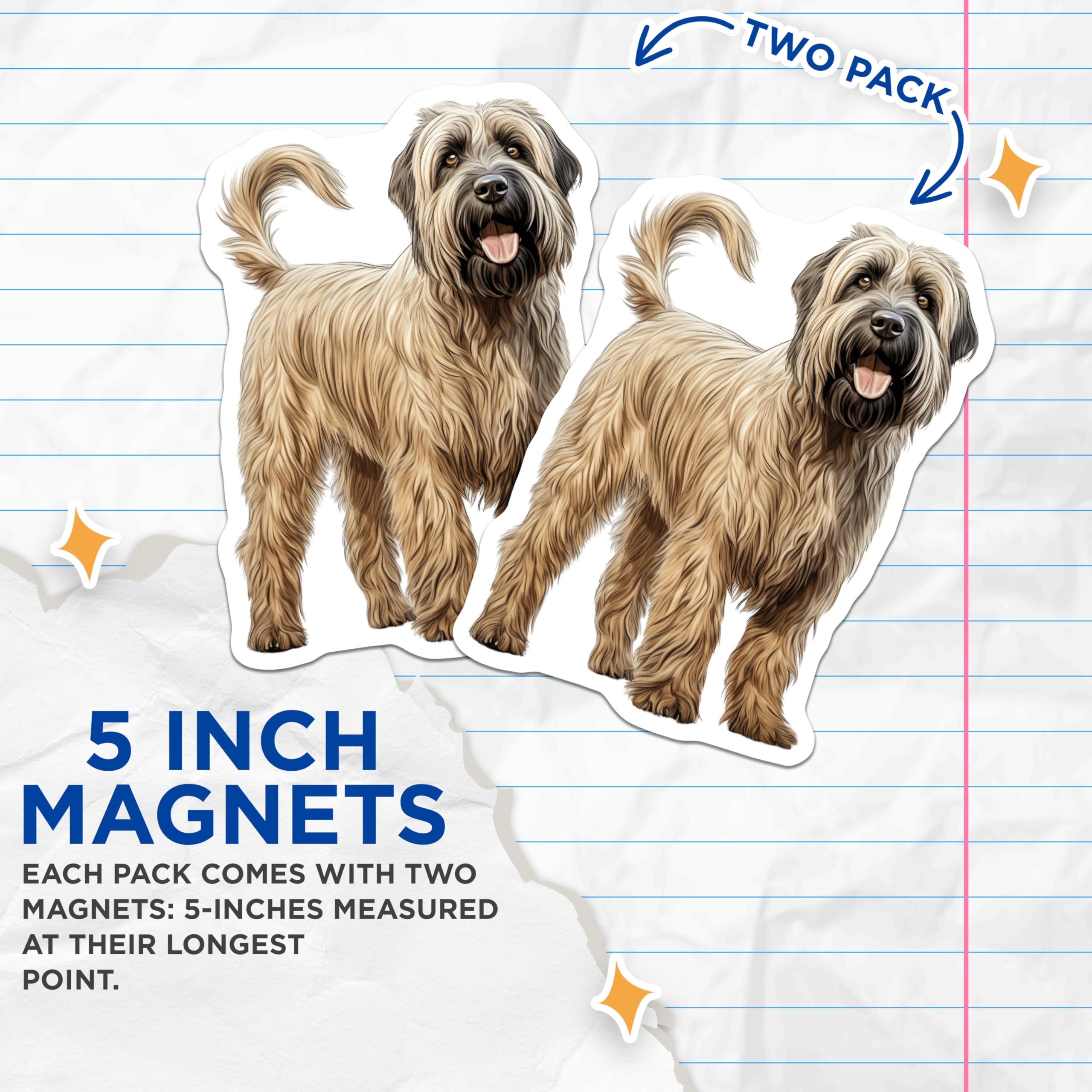 (2 Pack) Soft Coated Wheaten Terrier Magnets - Wheaten Terrier Dog Art - Pet Owner Dog Mom Dad Decor - 5 Inches On Longest Side - Thick Durable Magnet - Made in USA - MAG26163