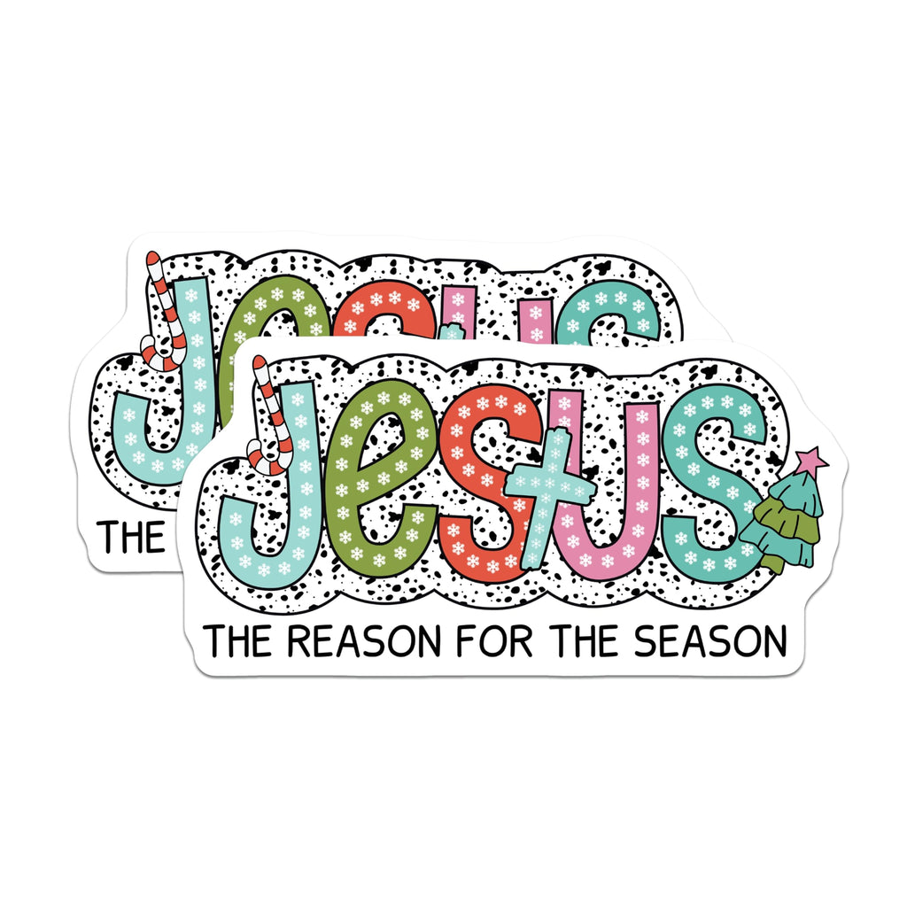(2 Pack) Jesus Reason for Season Magnets - Christian Christmas Decor - Faith Based Holiday Refrigerator Magnet - 5 Inches On Longest Side - Thick Durable Magnet - Made in USA - MAG29460