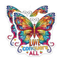 (2 Pack) Love Conquers All Magnets Magnets - Inspirational Butterfly - Rainbow Pride Art - 5" On Longest Side - Made in USA - Sticks to Refrigerators & Metal Surfaces - MAG9181