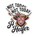 (2 Pack) Not Today Heifer Magnets - Funny Highland Cow Decor - Sassy Farmhouse Refrigerator - Cow Lover Kitchen Art - 5 Inches On Longest Side - Thick Durable Magnet - Made in USA - MAG37768