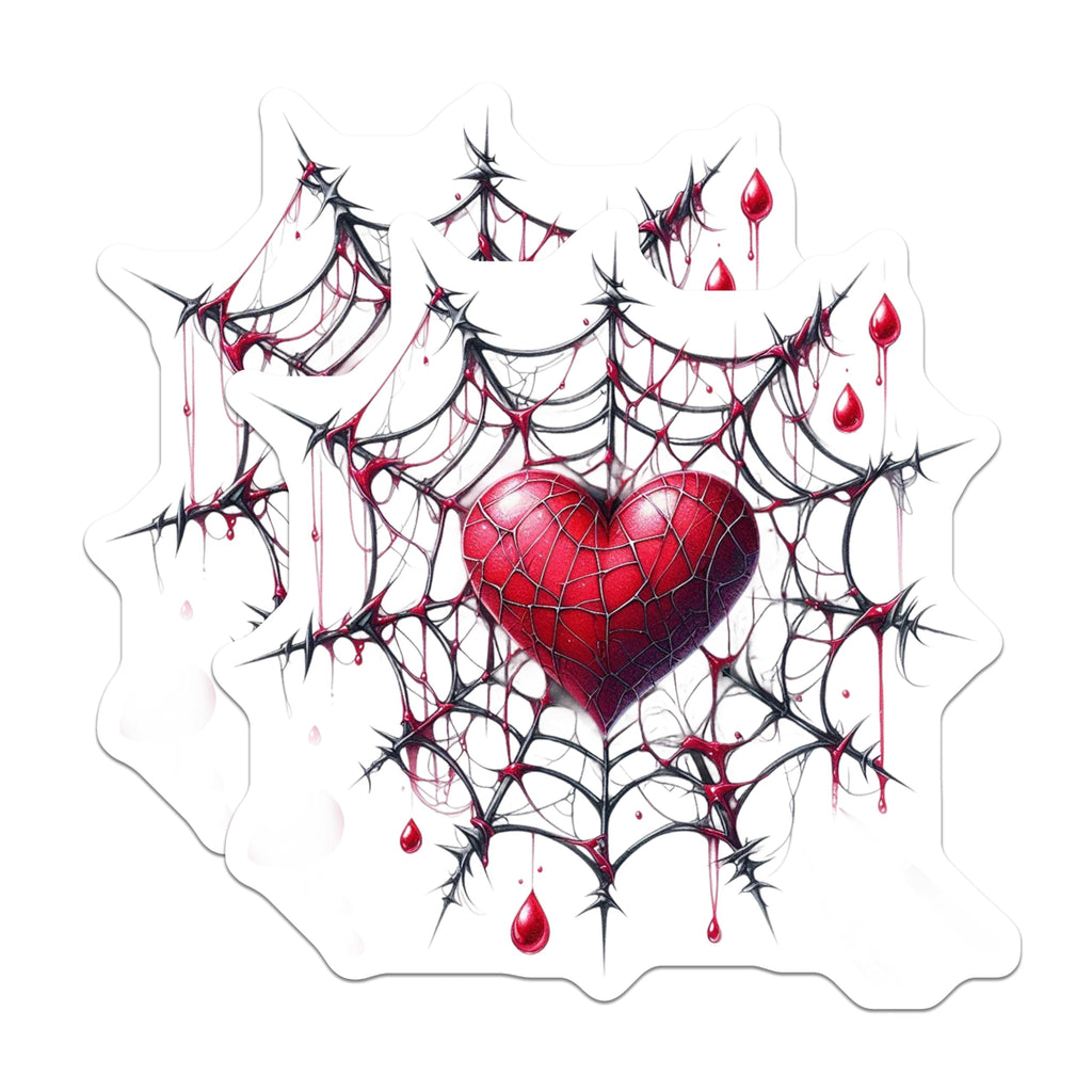 (2 Pack) Spider Heart Magnets - Gothic Romance - Spooky Valentines Day Decors - 5" On Longest Side - Premium Magnet - for Cars, Refrigerators, Toolboxes, Lockers - Made in USA - MAG15223