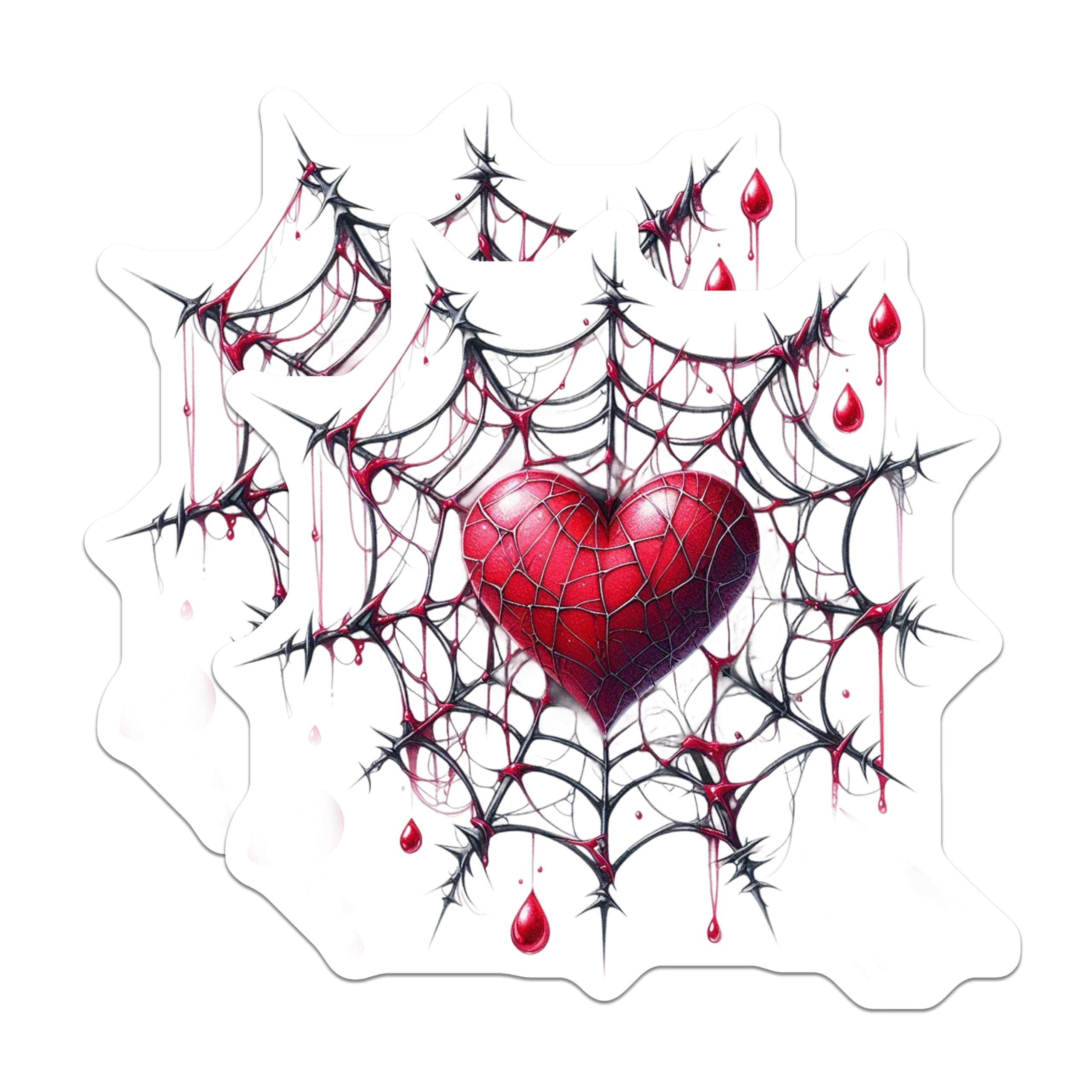 (2 Pack) Spider Heart Magnets - Gothic Romance - Spooky Valentines Day Decors - 5" On Longest Side - Premium Magnet - for Cars, Refrigerators, Toolboxes, Lockers - Made in USA - MAG15223