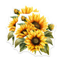 (2 Pack) Sunflower Magnets - Yellow Floral Fridge Decor - Botanical Kitchen Accent - 5 Inches On Longest Side - Thick Durable Magnet - Made in USA - MAG37760