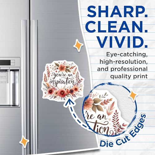 (2 Pack) You're an Inspiration Magnets - Floral Design - Motivational Quotes - Inspirational Magnets - 5" On Longest Side - for Cars, Fridges, Toolboxes - Made in USA - MAG4430
