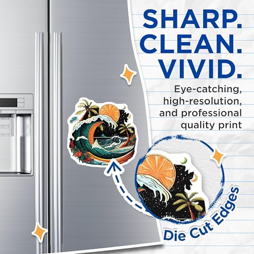 (2 Pack) Tropical Ocean Wave Magnets Magnets - Retro Vibe - Beach Theme - 5" On Longest Side - Made in USA - Sticks to Refrigerators & Metal Surfaces - MAG9256