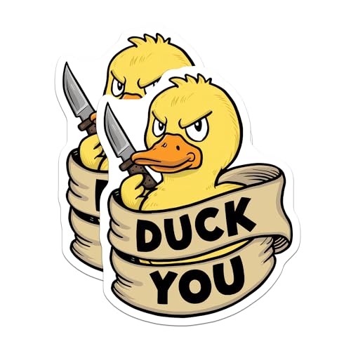 (2 Pack) Cartoon Duck Fridge Decor Magnet - 5" On Longest Side - Sticks to Smooth Flat Surfaces - Made in USA - MAG9525