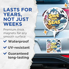 (2 Pack) Save Our Seas Magnets - Ocean Life Magnets - Marine Wildlife Magnets - 5" On Longest Side - for Cars, Fridges, Toolboxes - Made in USA - MAG4557