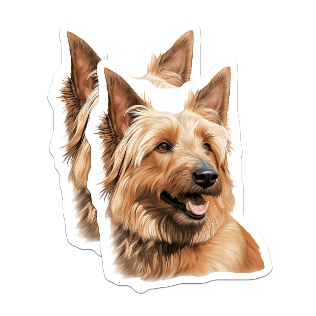 (2 Pack) Happy Shaggy Dog Magnets - Cute Canine Art - Pet Lover Refrigerator Decor - 5 Inches On Longest Side - Thick Durable Magnet - Made in USA - MAG27802