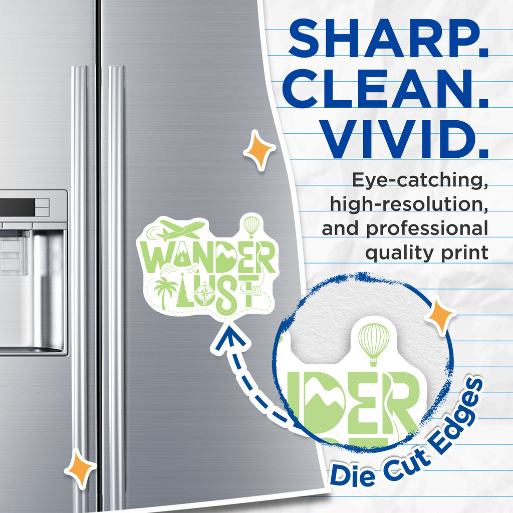 (2 Pack) Wanderlust Adventure Magnets - Travel Theme Decor - Explorer Souvenir - Refrigerator Art - 5 Inches On Longest Side - Thick Durable Magnet - Made in USA - MAG38124