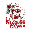 (2 Pack) Puppy Love Magnets - Longing for You Dog Art - Heart Glasses Lollipop Pup Decor - 5 Inches On Longest Side - Thick Durable Magnet - Made in USA - MAG22194