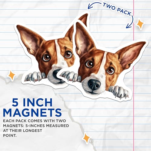 (2 Pack) Cute Pet Decor Magnet - Animal Lover's Delight - 5" On Longest Side - Sticks to Smooth Flat Surfaces - Made in USA - MAG9852