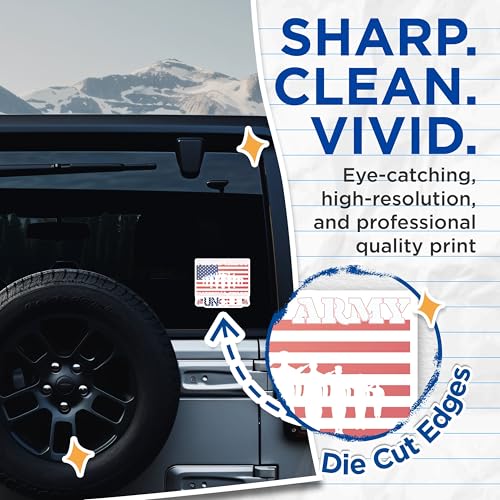 (2 Pack) Proud Army Stickers - National Guard Decal - Military Uncle Vinyl Sticker - 5" On Longest Side - Sticks to Smooth Flat Surfaces - Made in USA - BMCS5273