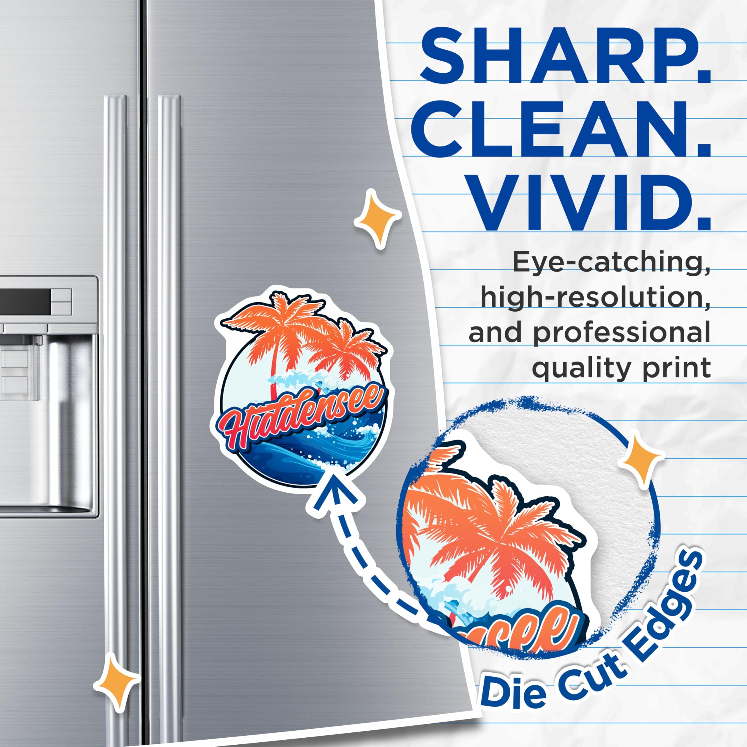 (2 Pack) Hiddensee Magnets - Palm Trees - Tropical Island Refrigerator Magnet - 5" On Longest Side - Premium Magnet - for Cars, Refrigerators, Toolboxes, Lockers - Made in USA - MAG17878