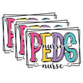 (3 Pack) Peds Nurse Decals - Pediatric Nurse Stickers - Nursing School Decor - 3 Inches On Longest Side - Easy Peel & Apply - Made in USA - 3MCS7907