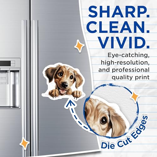 (2 Pack) Puppy Art Decoration Magnet - Animal Lover Home Office Decor - 5" On Longest Side - Sticks to Smooth Flat Surfaces - Made in USA - MAG10282
