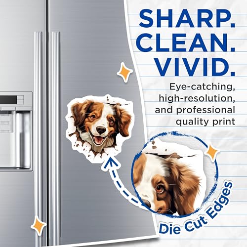 (2 Pack) Cute Dog Fridge Decor Magnet - Pet Lover Kitchen Accessory - 5" On Longest Side - Sticks to Smooth Flat Surfaces - Made in USA - MAG10209