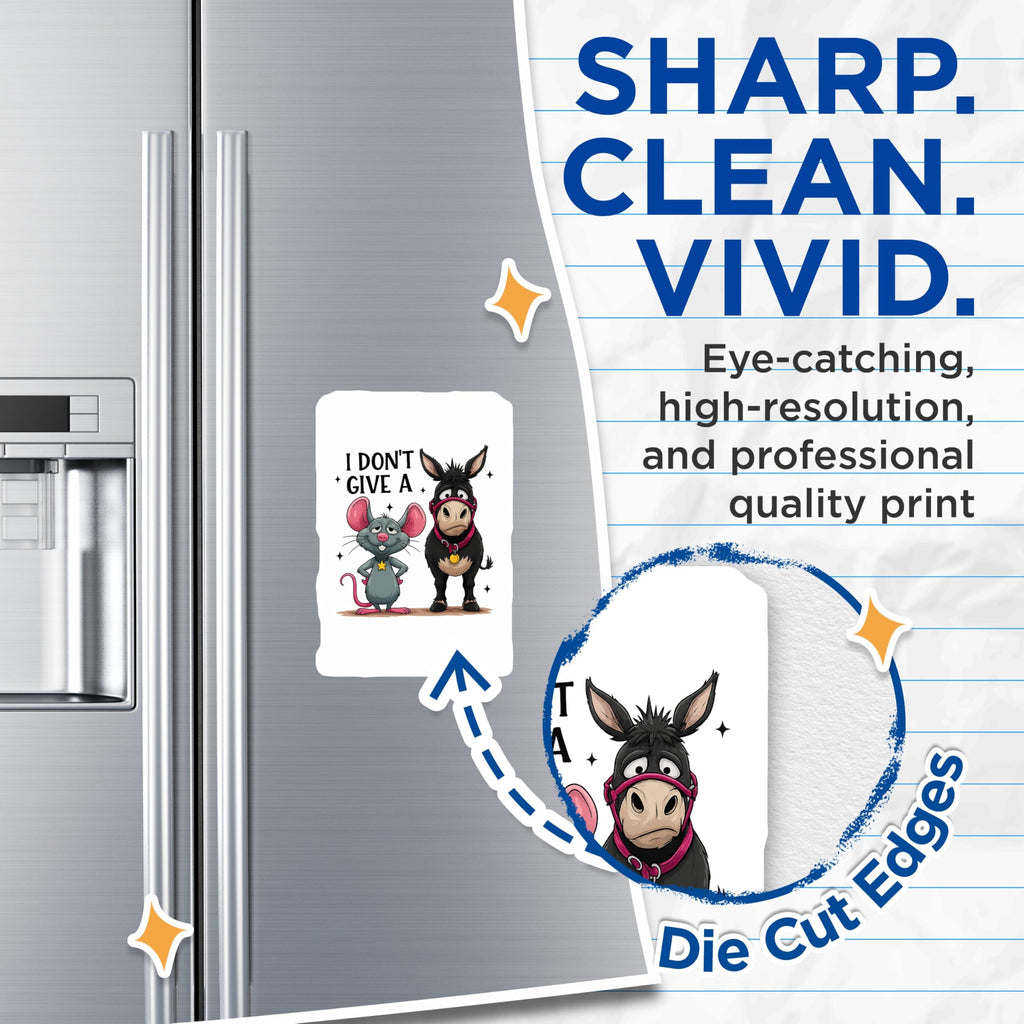 (2 Pack) Funny Donkey Magnets - Sarcastic Mouse - Refrigerator Magnets - 5" On Longest Side - Premium Magnet - for Cars, Refrigerators, Toolboxes, Lockers - Made in USA - MAG16306