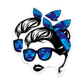 (2 Pack) Blue Camo Woman Magnets - Retro Headband - Sunglasses Theme Fridge Decor - 5" On Longest Side - Premium Magnet - for Cars, Refrigerators, Toolboxes, Lockers - Made in USA - MAG17330