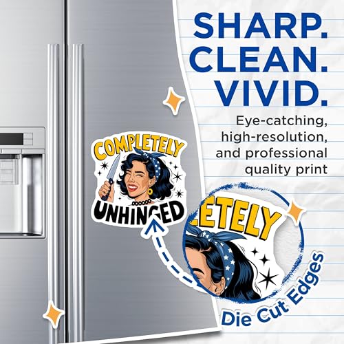(2 Pack) Completely Unhinged Magnets - Retro Fun Decor - Quirky Message - Unique Fridge Accessory - 5" On Longest Side - for Cars, Fridges, Toolboxes - Made in USA - MAG7187