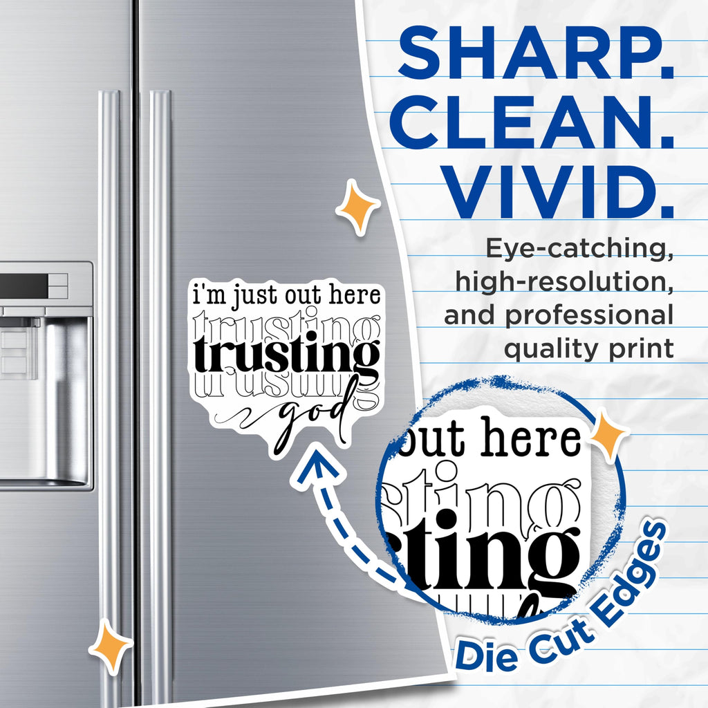 (2 Pack) Trusting God Magnets - Christian Faith Inspiration - Spiritual Devotion Decor - 5 Inches On Longest Side - Thick Durable Magnet - Made in USA - MAG23319