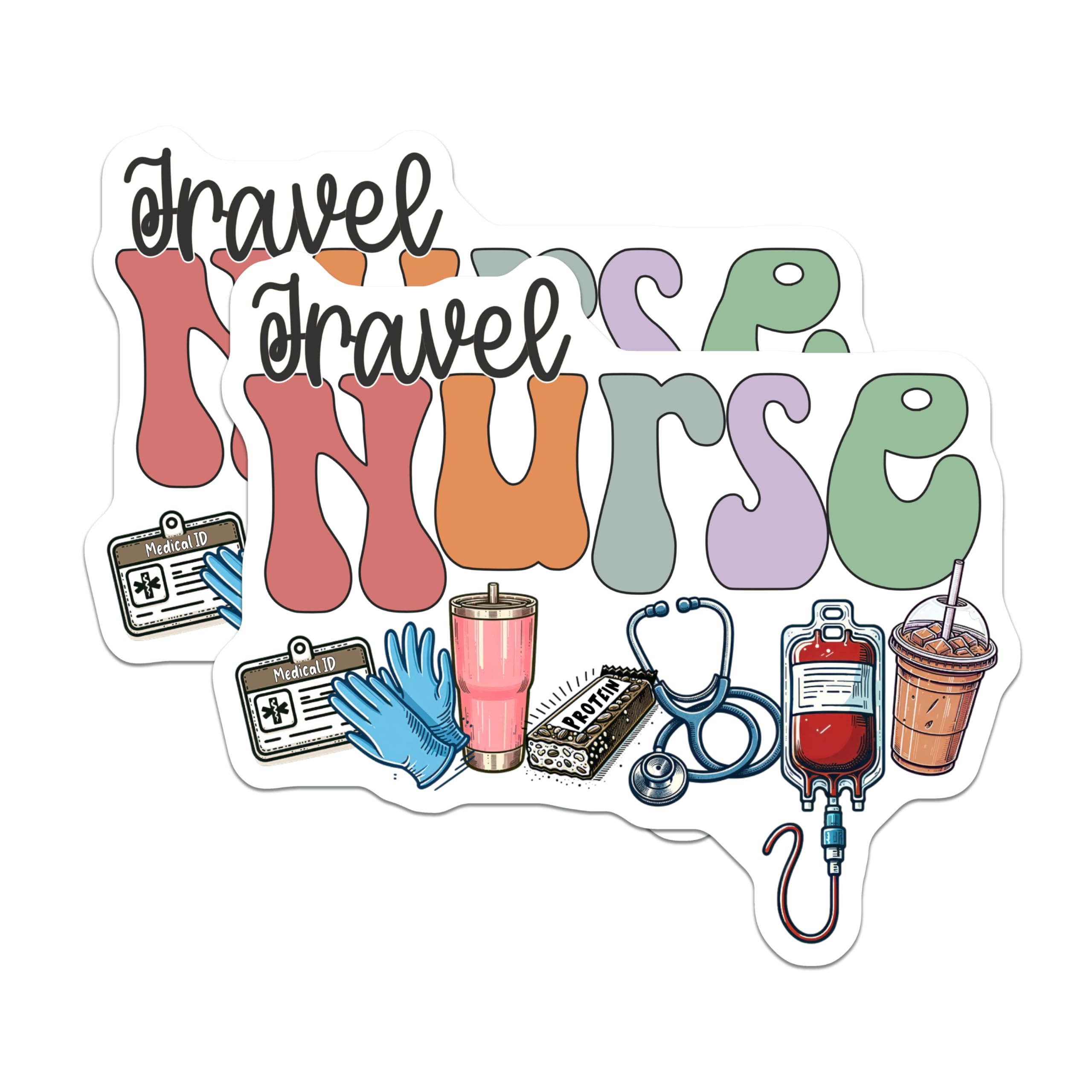 (2 Pack) Travel Nurse Magnets - Nursing Lifestyle Decor - Healthcare Hero Essentials - RN Practitioner Magnet - 5 Inches On Longest Side - Thick Durable Magnet - Made in USA - MAG20226