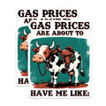 (2 Pack) Gas Price Cow Magnets - Funny Western Humor Decor - Farmhouse Animal Accents for Kitchen - 5 Inches On Longest Side - Thick Durable Magnet - Made in USA - MAG39495
