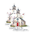 (2 Pack) Church Scene Magnets Magnets - Inspirational Quote - Unique Floral Decor - 5" On Longest Side - Made in USA - Sticks to Refrigerators & Metal Surfaces - MAG8567