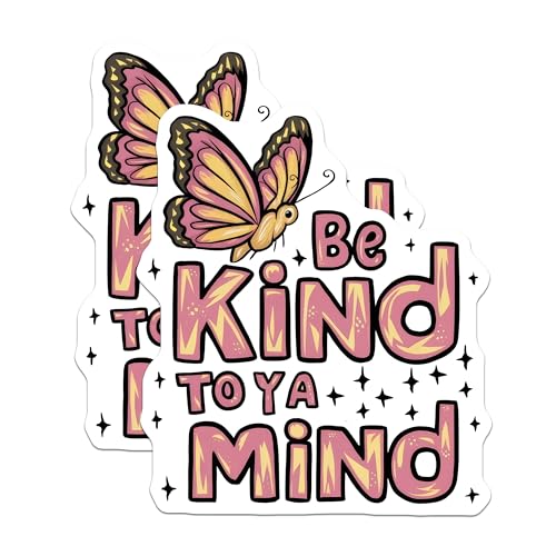 (2 Pack) Be Kind to Ya Mind Magnets Magnets - 5" On Longest Side - Made in USA - Sticks to Refrigerators & Metal Surfaces - MAG8596