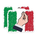 (2 Pack) Italy Hand Gesture Stickers - Italian Culture Stickers - Funny Italy Meme Stickers - 5" On Longest Side - Sticks to Smooth Flat Surfaces - Made in USA - BMCS5963