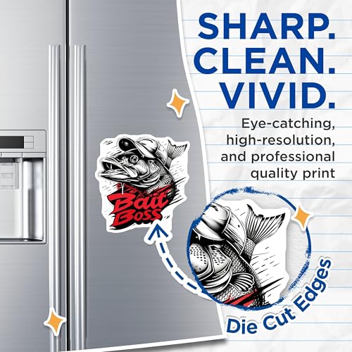 (2 Pack) Bait Boss Fishing Magnets - Fisherman Catch Magnets - Funny Fishing Decor Magnets for Anglers - 5" On Longest Side - for Cars, Refrigerators, Toolboxes, Lockers - Made in USA BMCS3353