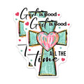 (2 Pack) God is Good All The Time Magnets - Christian Faith Refrigerator Decor - Spiritual Inspirational Heart Cross Art - 5 Inches On Longest Side - Thick Durable Magnet - Made in USA - MAG24022