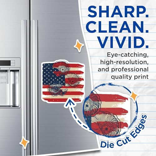 (2 Pack) American Flag Magnets Magnets - 5" On Longest Side - Made in USA - Sticks to Refrigerators & Metal Surfaces - MAG8997