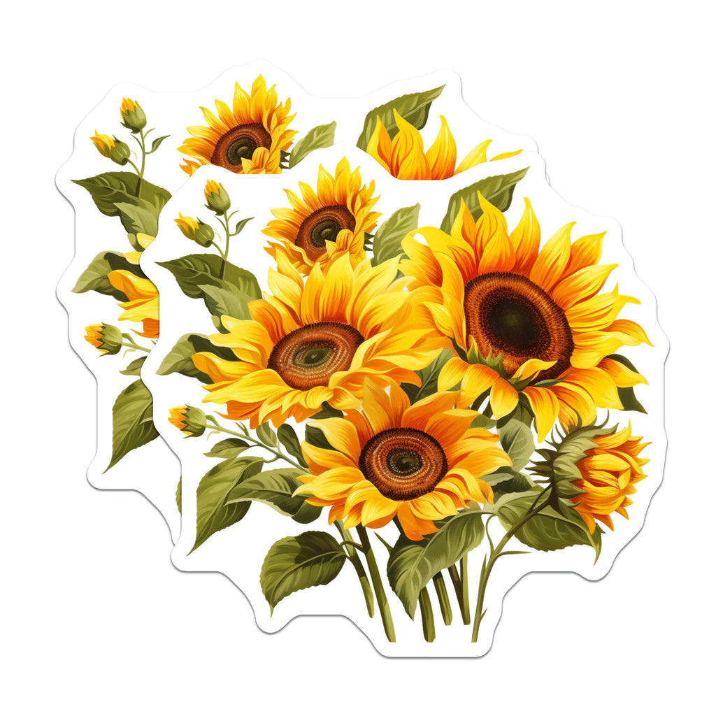 (2 Pack) Sunflower Magnets - Floral Fridge Decor - Kitchen Decor - Botanical Art - Farmhouse Style - Summer Vibes - Home Decor - 5" - Durable Magnet - Made in USA - MAG38795