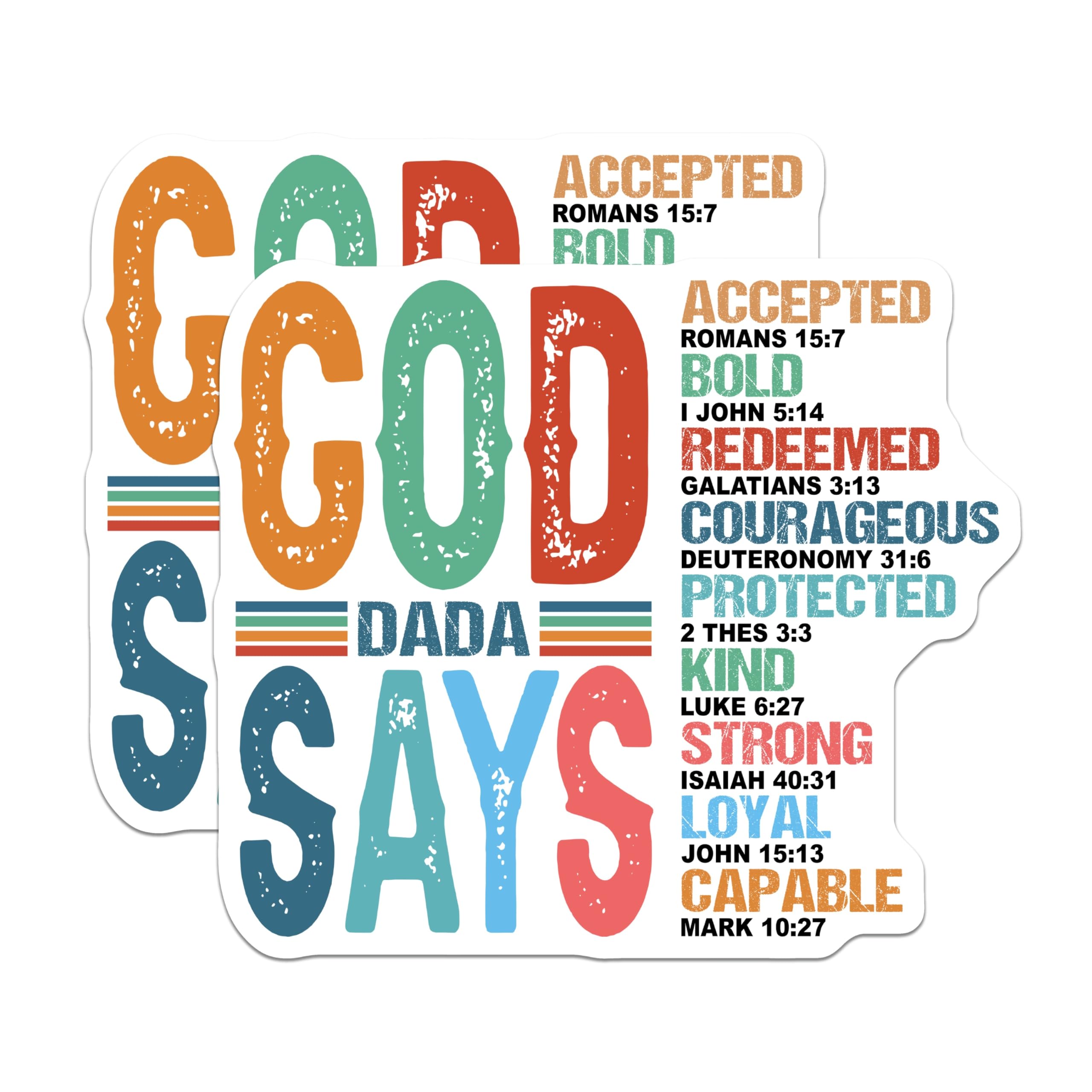 (2 Pack) Christian Dada Magnets - Faith Based Bible Verses - Inspirational Scripture Art - 5 Inches On Longest Side - Thick Durable Magnet - Made in USA - MAG24452