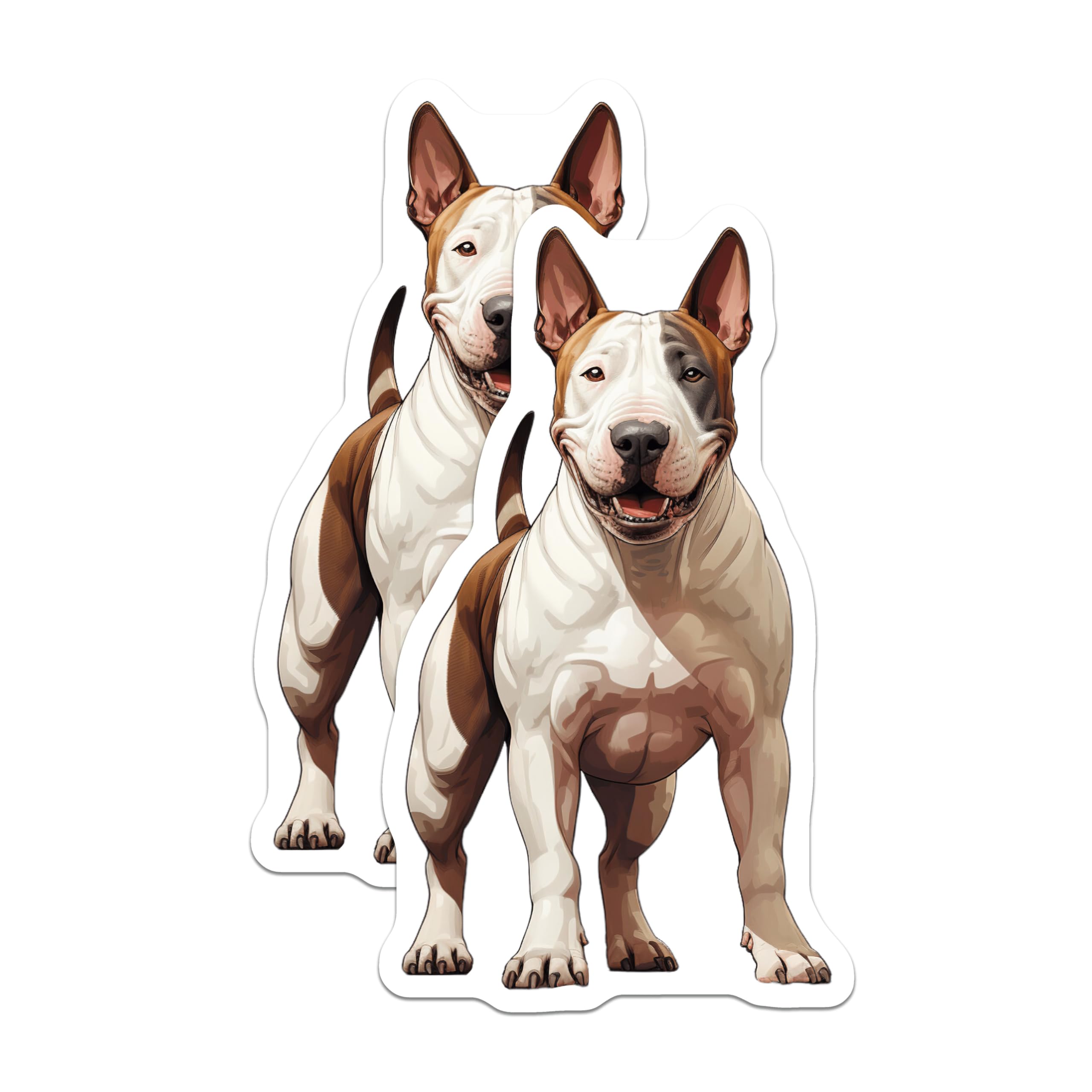 (2 Pack) Pit Bull Magnets - Smiling Dog Lover Accessory - American Bully Decor - 5 Inches On Longest Side - Thick Durable Magnet - Made in USA - MAG23766