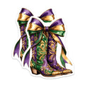 (2 Pack) Mardi Gras Boots Magnets - Festive Decor - Holiday Decorations - 5" On Longest Side - Premium Magnet - for Cars, Refrigerators, Toolboxes, Lockers - Made in USA - MAG15447