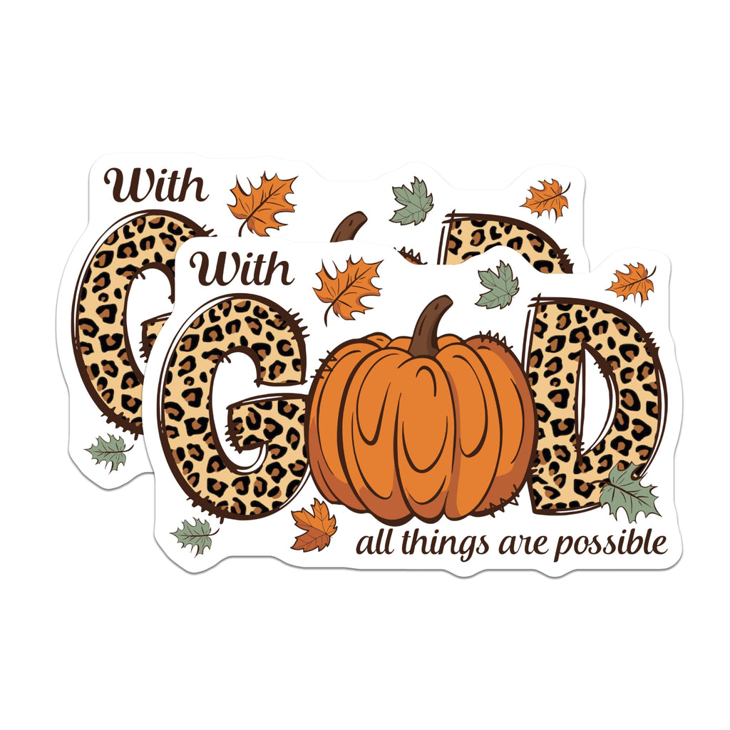 (2 Pack) Leopard Pumpkin Magnets - Fall Religious Decor - Inspirational Scripture Saying - Faith Based Autumn Accent - 5 Inches On Longest Side - Thick Durable Magnet - Made in USA - MAG23770
