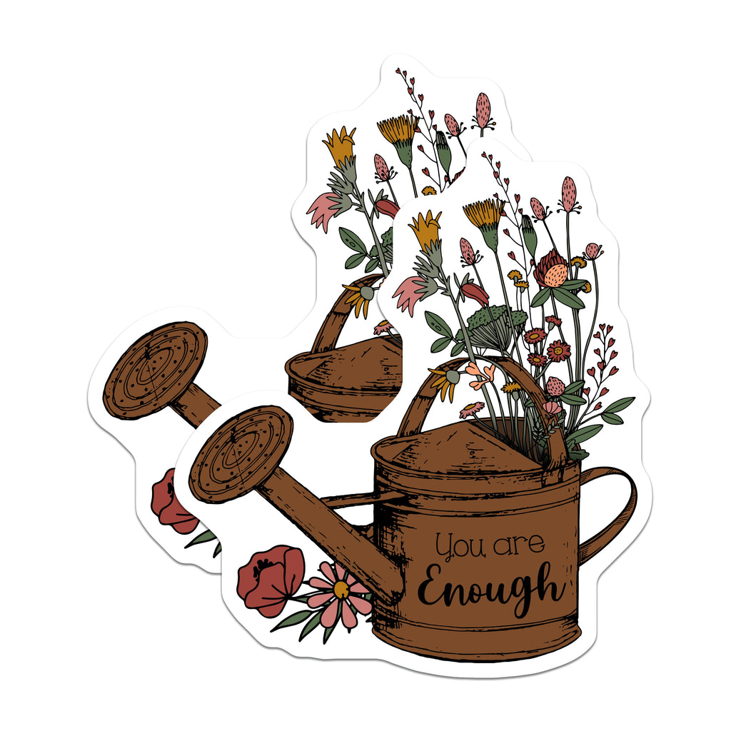 (2 Pack) Watering Can Magnets - Wildflower Affirmation - Inspirational Kitchen Decor - 5 Inches On Longest Side - Thick Durable Magnet - Made in USA - MAG36775