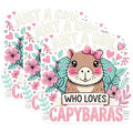 (3 Pack) Capybara Lover Decals - Just a Girl - Laptop Decal - 3 Inches On Longest Side - Easy Peel & Apply - Made in USA - 3MCS0975