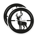 (2 Pack) Deer Hunter Magnets - Crosshairs Buck Design - Outdoorsman Decor - Refrigerator Vehicle Accessory - 5 Inches On Longest Side - Thick Durable Magnet - Made in USA - MAG21401