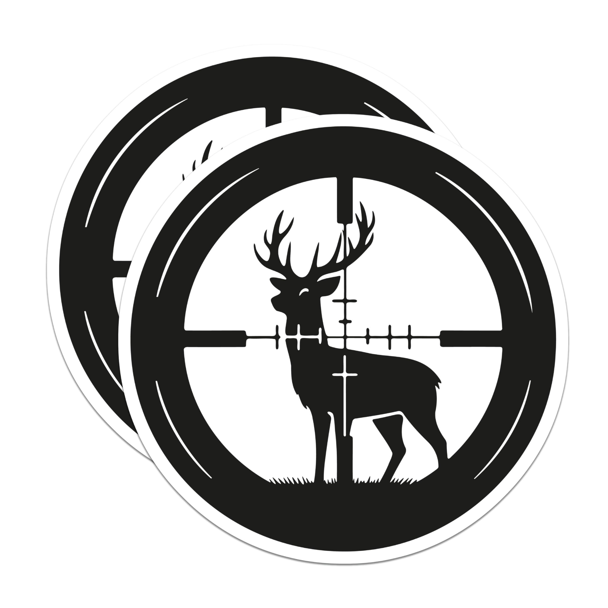 (2 Pack) Deer Hunter Magnets - Crosshairs Buck Design - Outdoorsman Decor - Refrigerator Vehicle Accessory - 5 Inches On Longest Side - Thick Durable Magnet - Made in USA - MAG21401