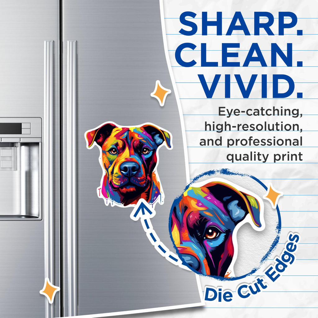 (2 Pack) Staffordshire Bull Terrier Dog Breed Magnets- 5 Inches On Longest Side - Choose from Over 100 Dog Breeds - for Cars, Refrigerators, Toolboxes - Made in USA - MAG1967