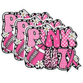 (3 Pack) Pink Out Football Decals - Breast Cancer Awareness - Laptop Decals - 3 Inches On Longest Side - Easy Peel & Apply - Made in USA - 3MCS1039