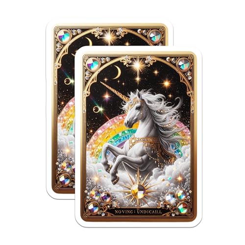 (2 Pack) Fantasy Unicorn Artwork Magnet - 5" On Longest Side - Sticks to Smooth Flat Surfaces - Made in USA - MAG10135